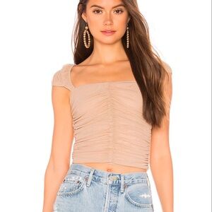 Super down nude mesh crop top